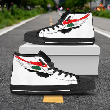 Oromo White High Top Shoe Wing Flag