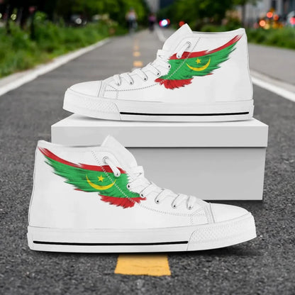 Mauritania White High Top Shoe Wing Flag