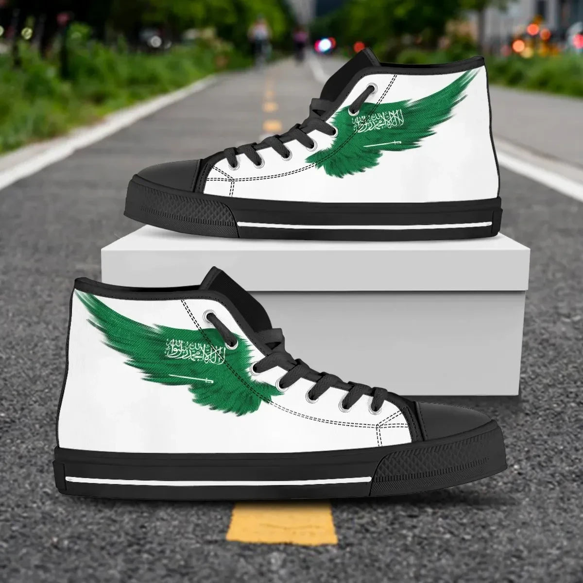 Saudi Arabia White High Top Shoe Wing Flag