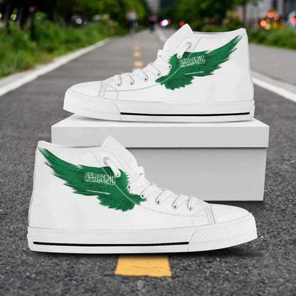 Saudi Arabia White High Top Shoe Wing Flag