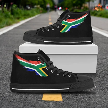 South Africa Black High Top Shoe Wing Flag