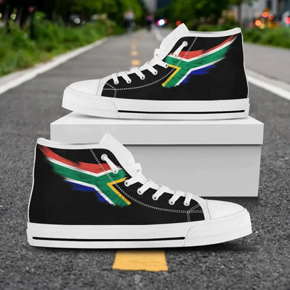 South Africa Black High Top Shoe Wing Flag
