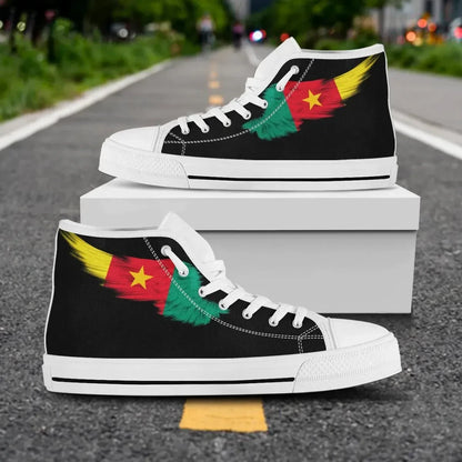 Cameroon High Top Shoe Wing Flag Black