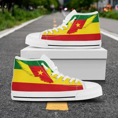 Amhara Rasta High Top Shoe Wing Flag