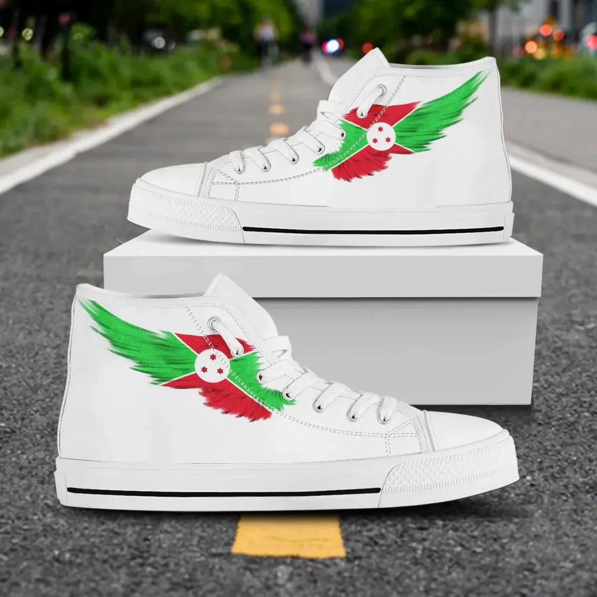 Burundi High Top Shoe Wing Flag