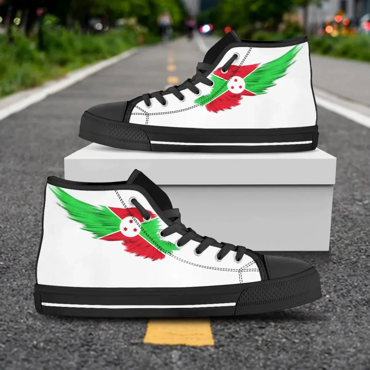 Burundi High Top Shoe Wing Flag