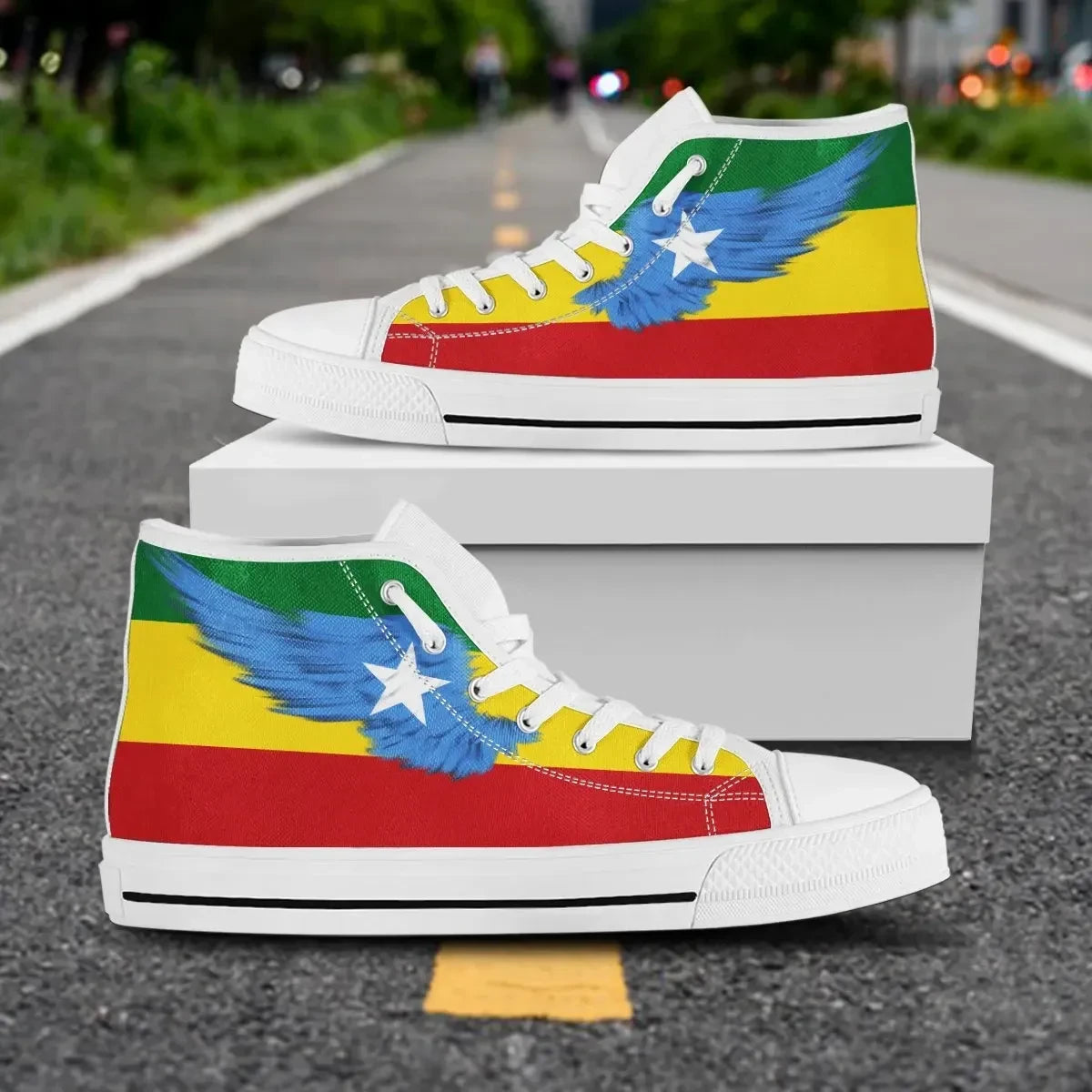 Somalia Rasta High Top Shoe Wing Flag