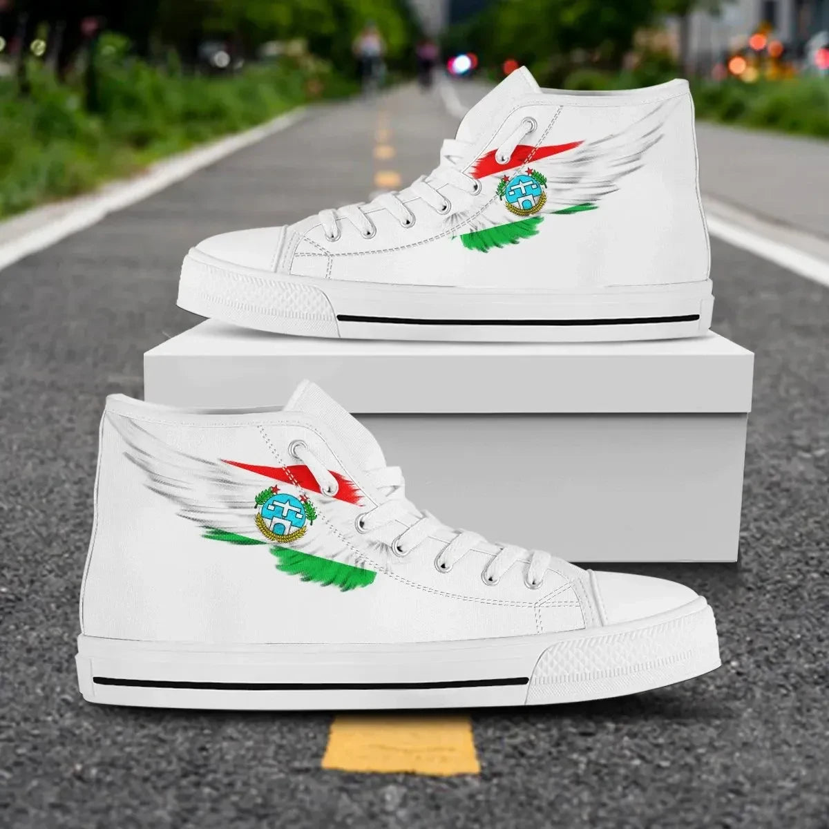 Harari Region High Top Shoe Wing Flag White