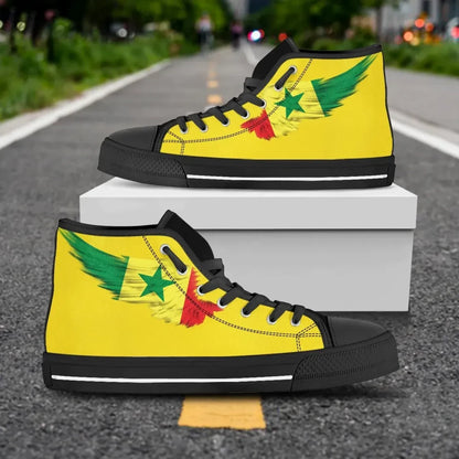 Senegal Yellow High Top Shoe Wing Flag