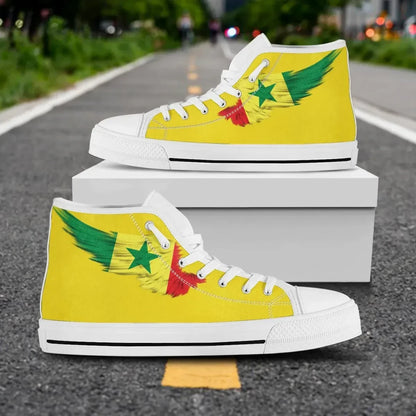 Senegal Yellow High Top Shoe Wing Flag