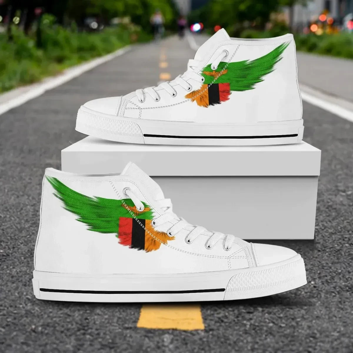 Zambia High Top Shoe Wing Flag