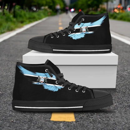 Botswana High Top Shoe Wing Flag Black