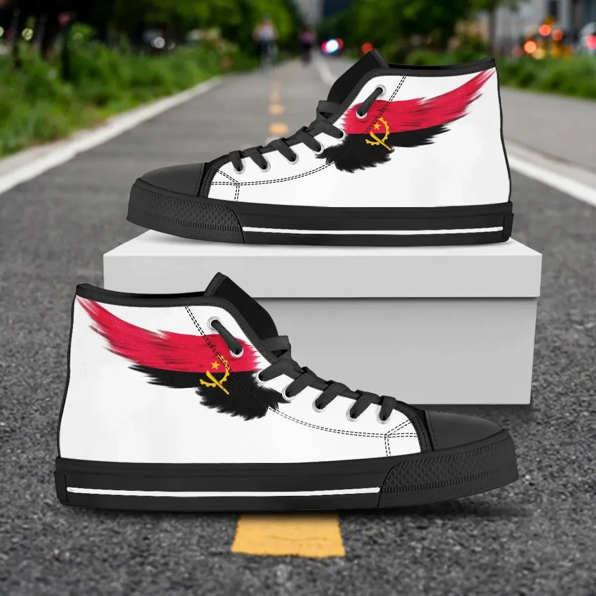 Angola High Top Shoe Wing Flag