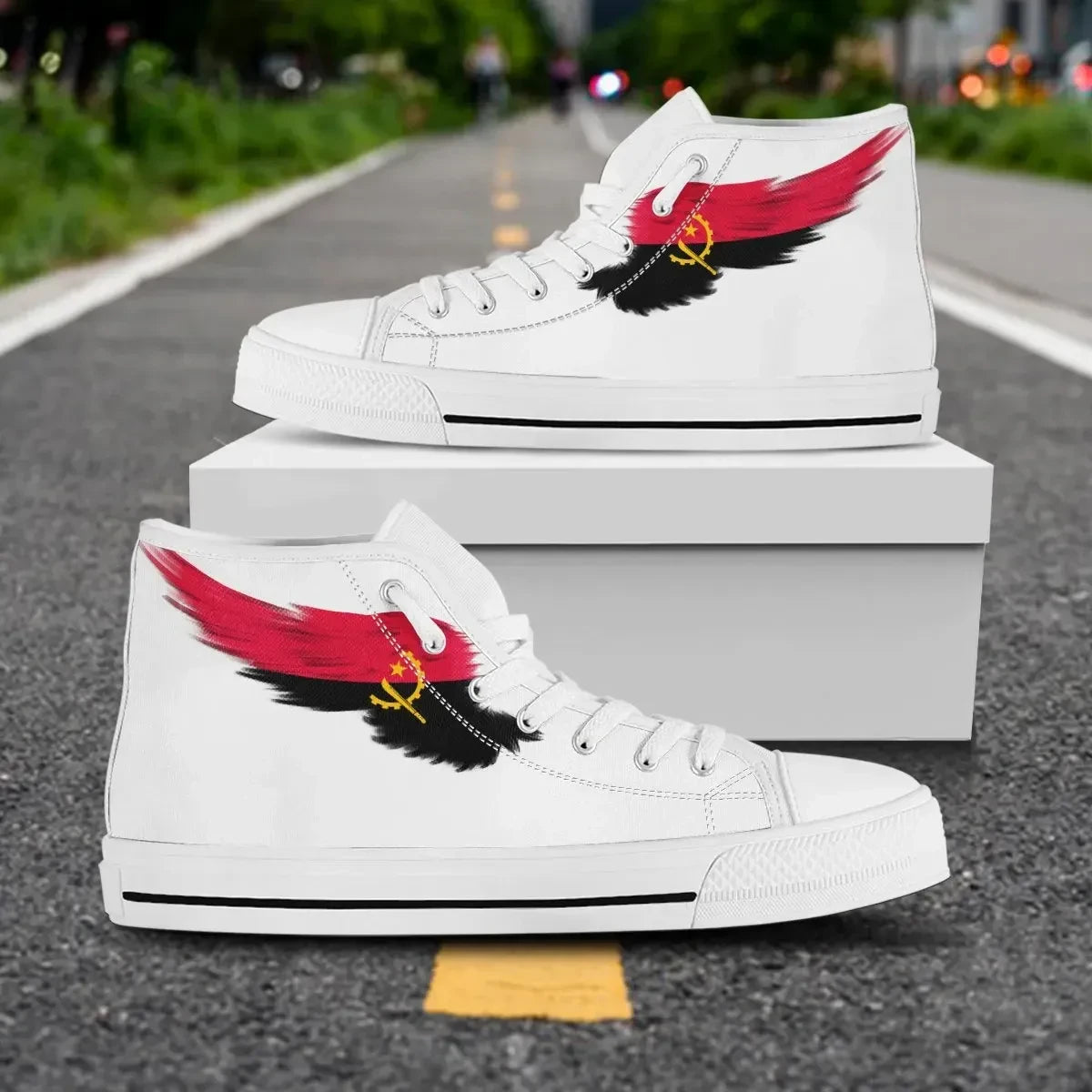 Angola High Top Shoe Wing Flag