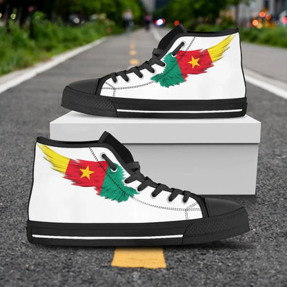 Cameroon High Top Shoe Wing Flag White