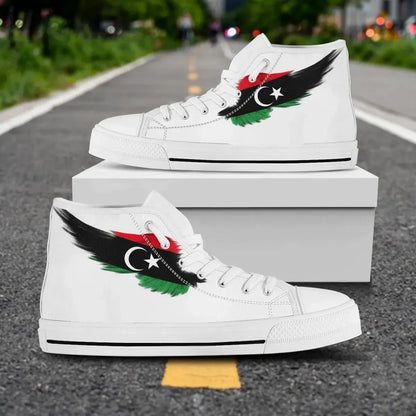 Libya White High Top Shoe Wing Flag