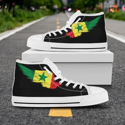 Senegal Black High Top Shoe Wing Flag
