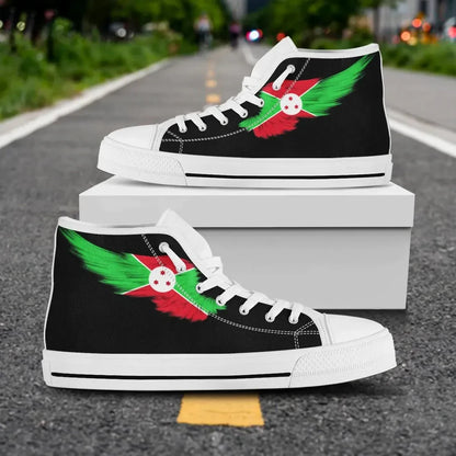 Burundi High Top Shoe Wing Flag Black
