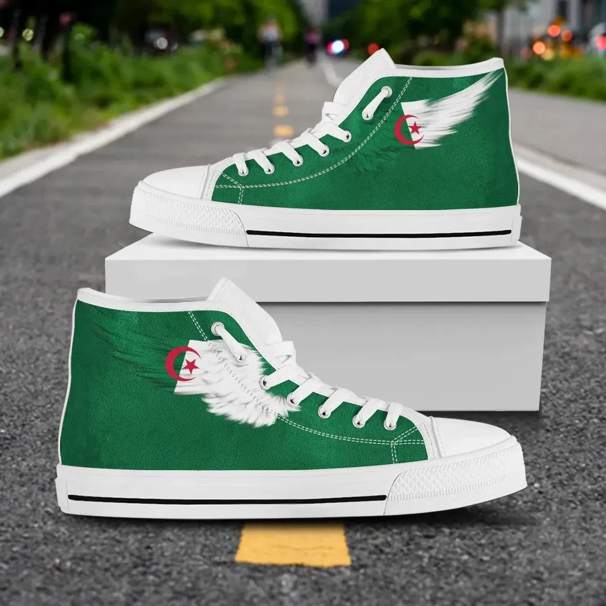 Algeria Green High Top Shoe Wing Flag