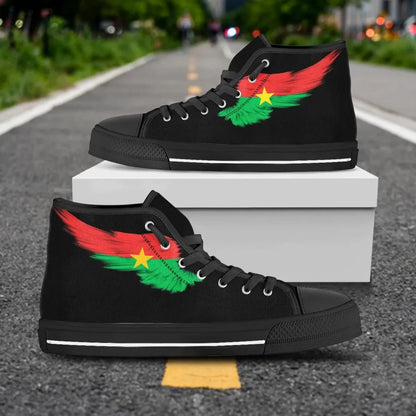 Burkina High Top Shoe Wing Flag Black