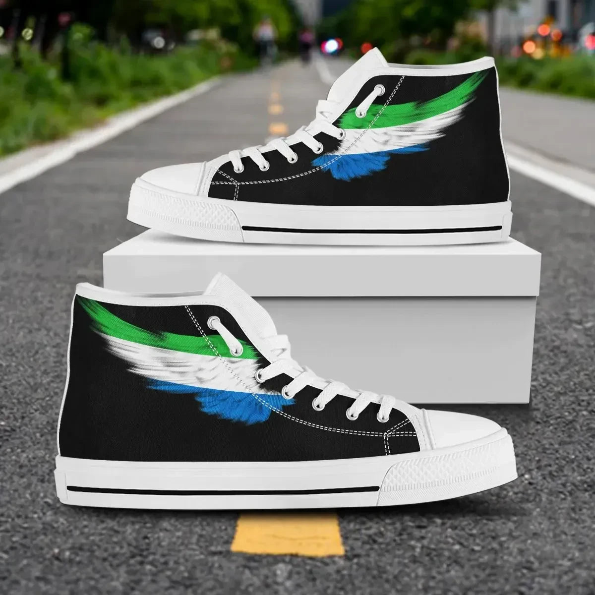 Sierra Leone Black High Top Shoe Wing Flag