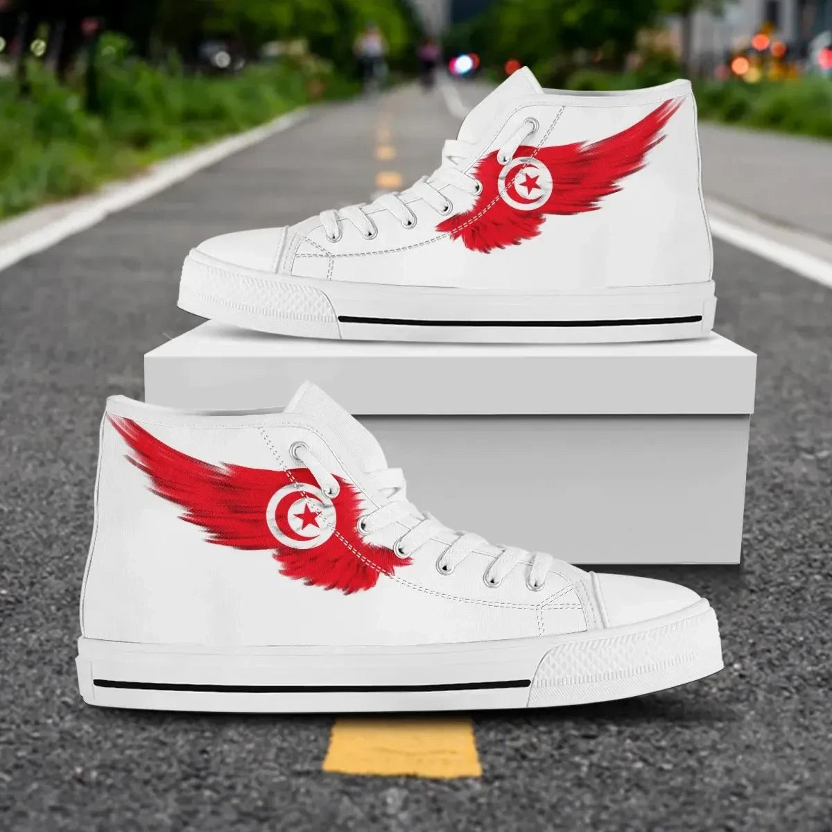 Tunisia High Top Shoe Wing Flag