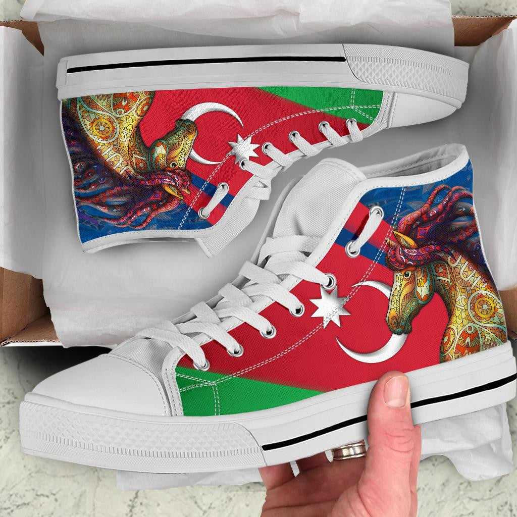 Azerbaijan Pride And Heritage High Top Shoe Happy Independence Day