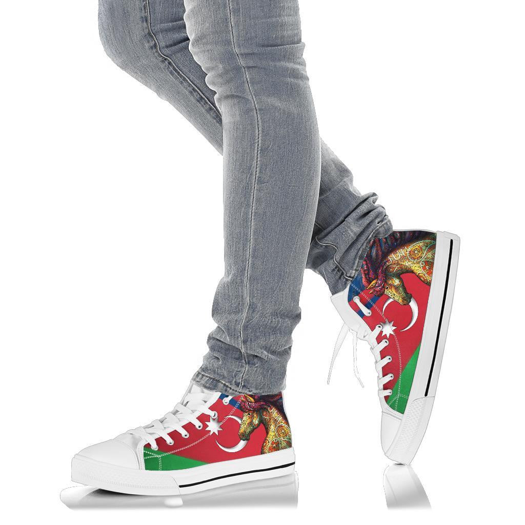 Azerbaijan Pride And Heritage High Top Shoe Happy Independence Day