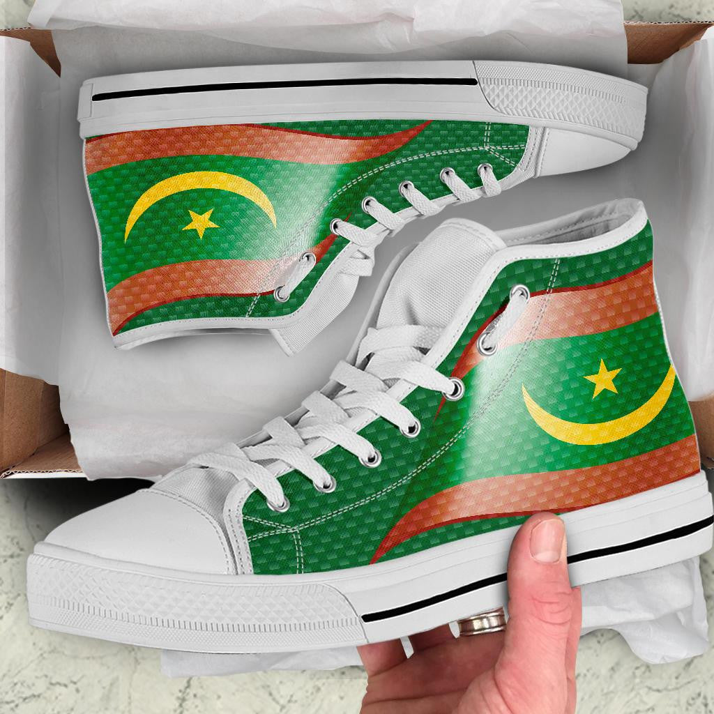 Mauritania High Top Shoe Mauritania Flag And Coat Of Arms 01