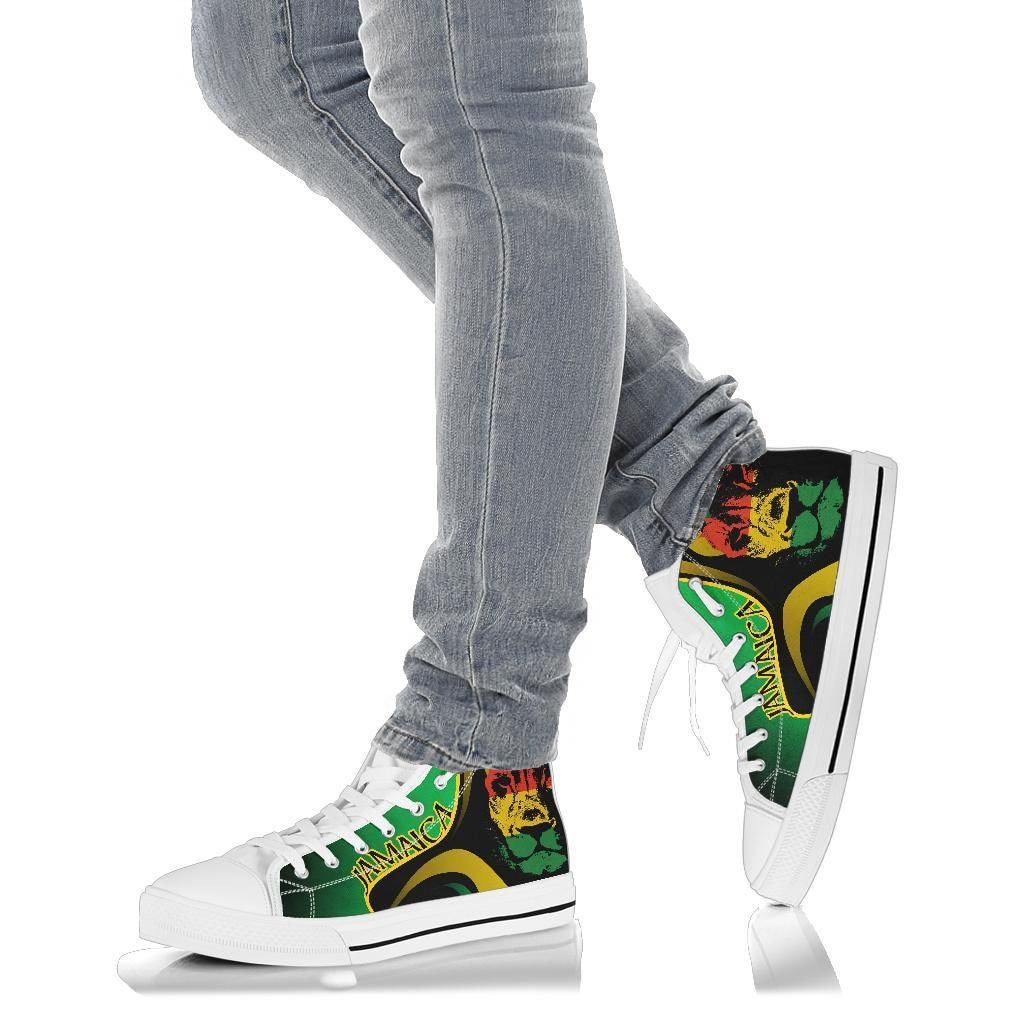 Jamaica High Top Shoe Jamaican Lion With Coat Of Arms