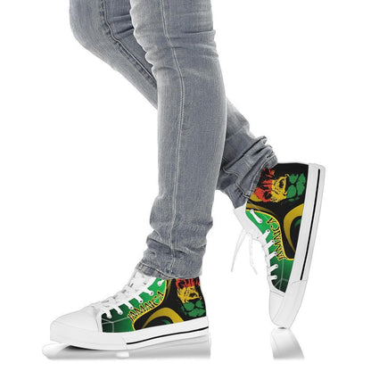 Jamaica High Top Shoe Jamaican Lion With Coat Of Arms