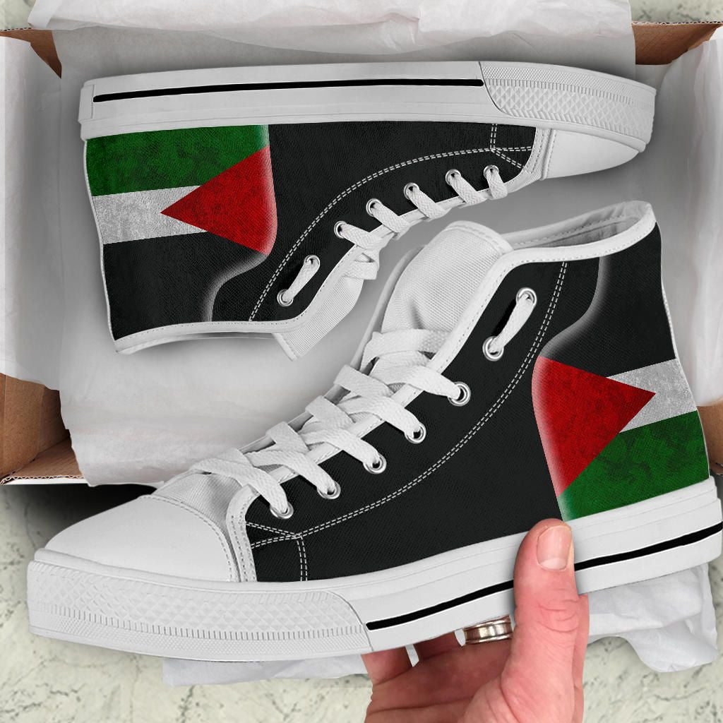 Palestine Flag High Top Shoe Coat Of Arms