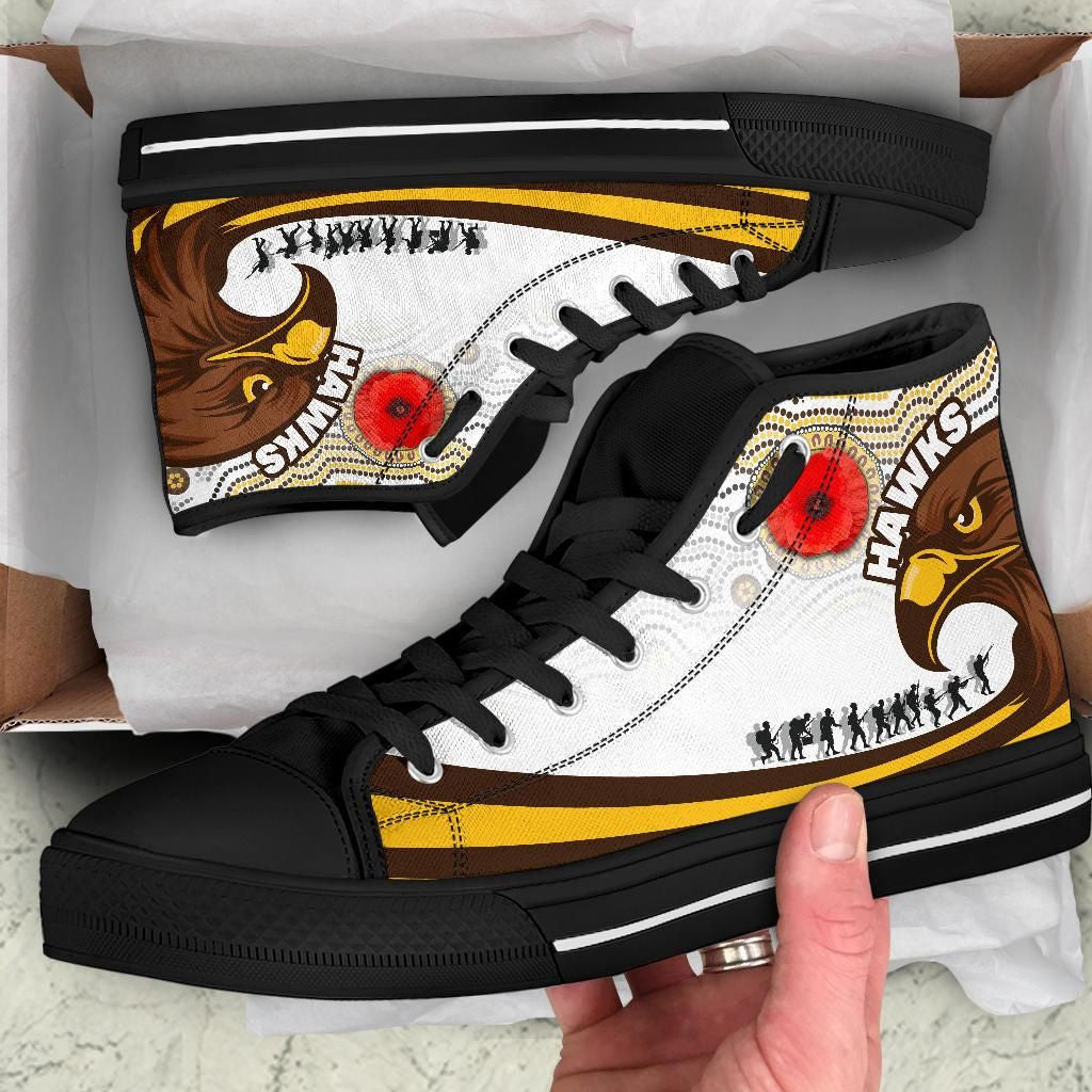 Pride Hawks High Top Shoe Hawthorn Anzac Day Aboriginal