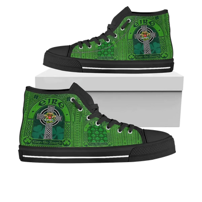 Ireland St. Patrick'S Day High Top Shoe Irish Shamrock With Claddagh Ring Cross