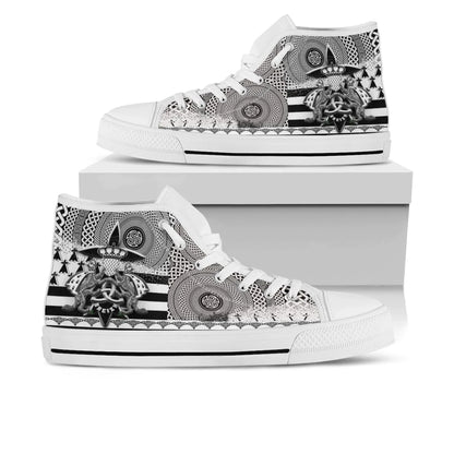 Celtic Brittany High Top Shoes Brittany Flag With Stoat Ermine And Triskelion Symbols