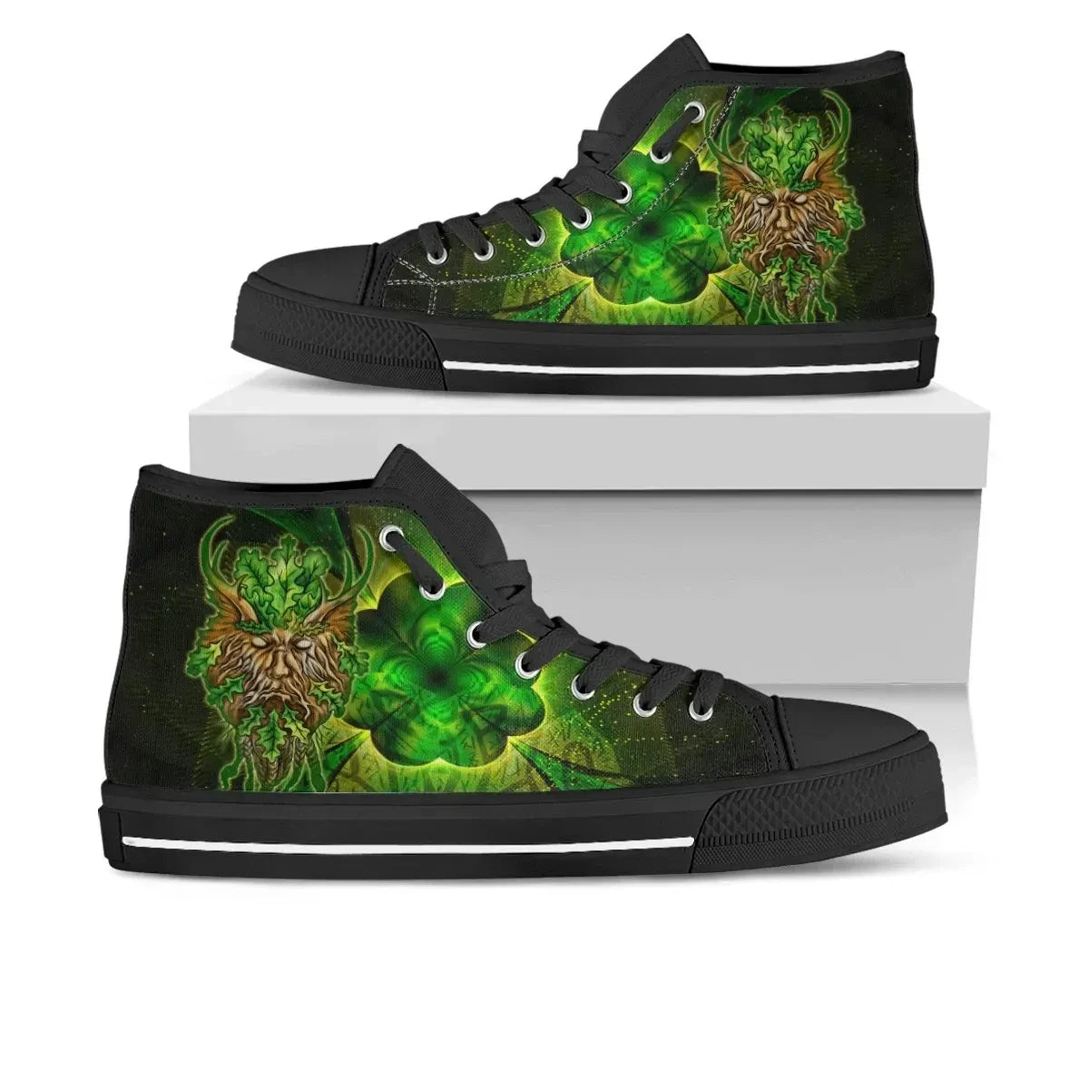 Celtic Green Man High Top Shoes Green Man With Celtic Patterns