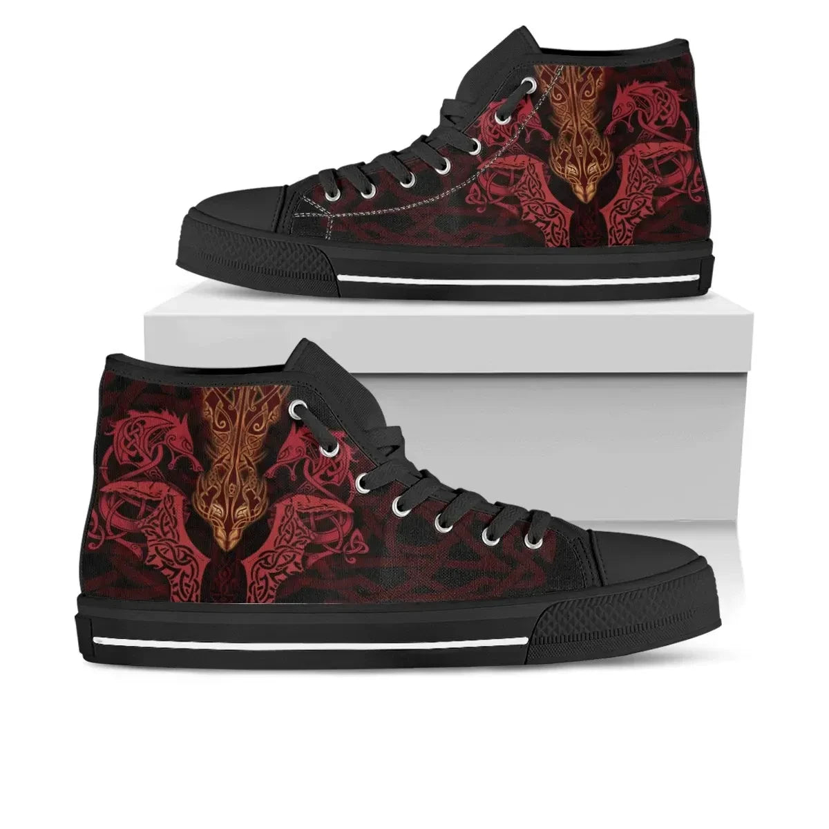 Celtic Dragon High Top Shoes Dragon Sword, Cross Patterns