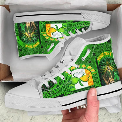 Custom Text Irish St. Patrick Personalised High Top Shoes Happy St. Patrick'S Day 2021