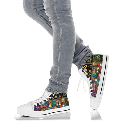 Celtic High Top Shoe Celtic Symbols With Celtic Tree