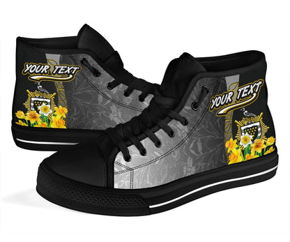 Cornwall Celtic Custom Personalised High Top Shoe Daffodil With Seal