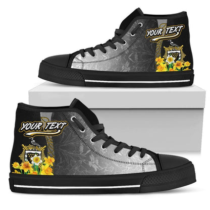 Cornwall Celtic Custom Personalised High Top Shoe Daffodil With Seal