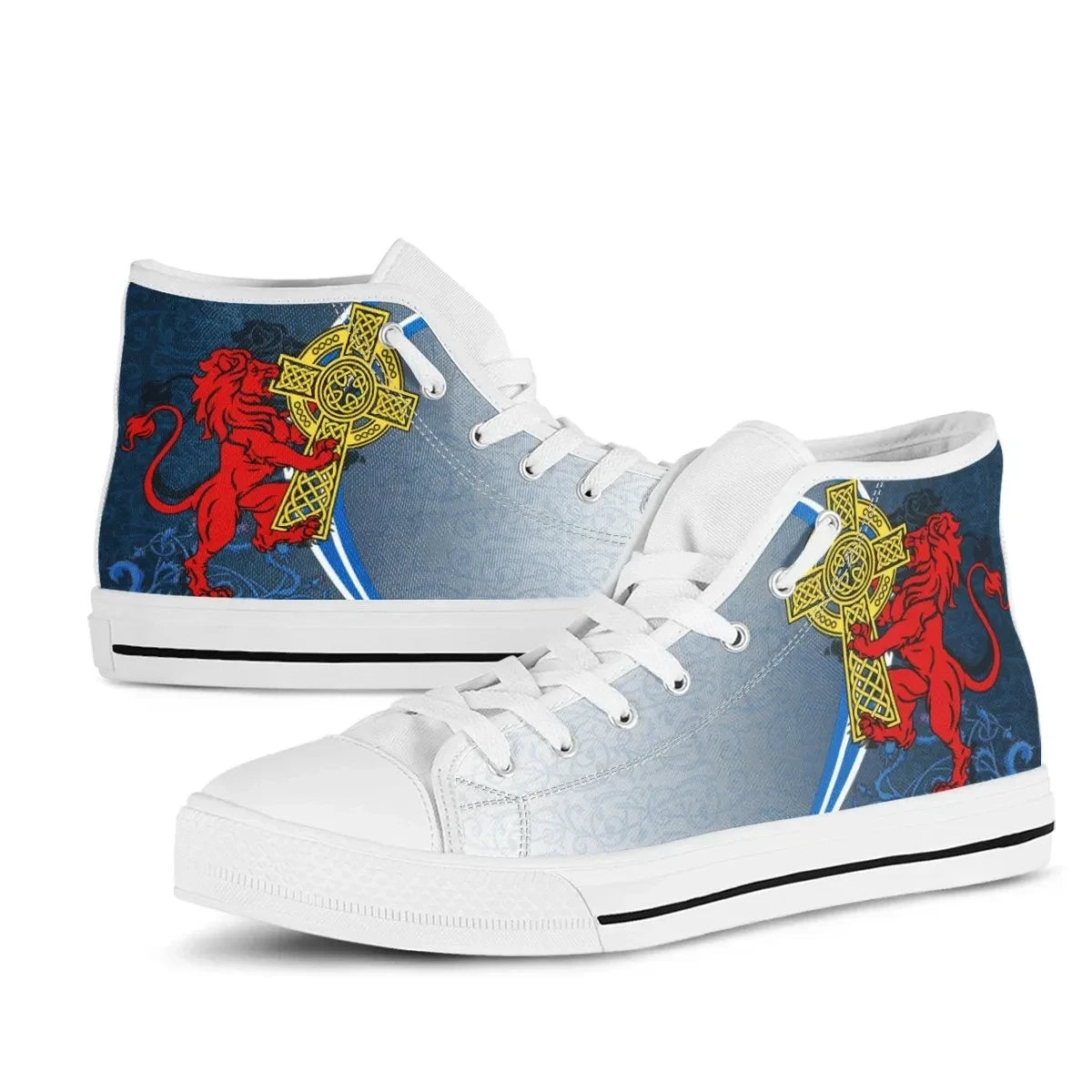 Scotland High Top Shoe Scottish Lion With Celtic Cross
