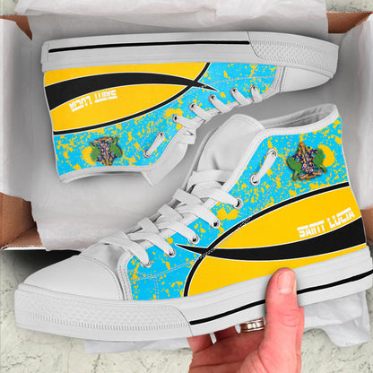 Clothing Saint Lucia Special Flag High Top Shoes