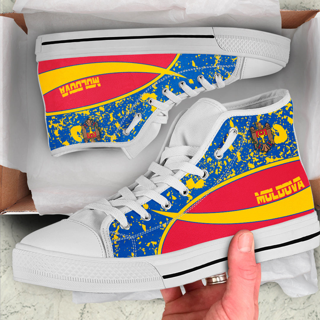 Clothing Moldova Special Flag High Top Shoes