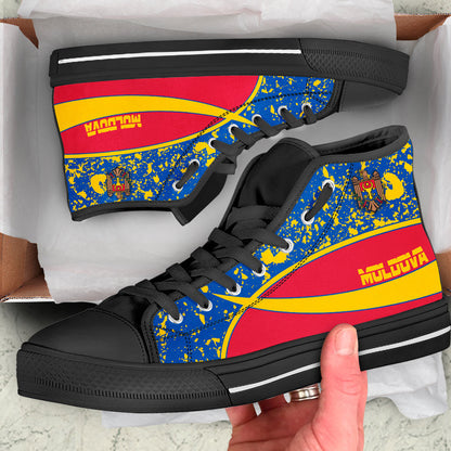 Clothing Moldova Special Flag High Top Shoes