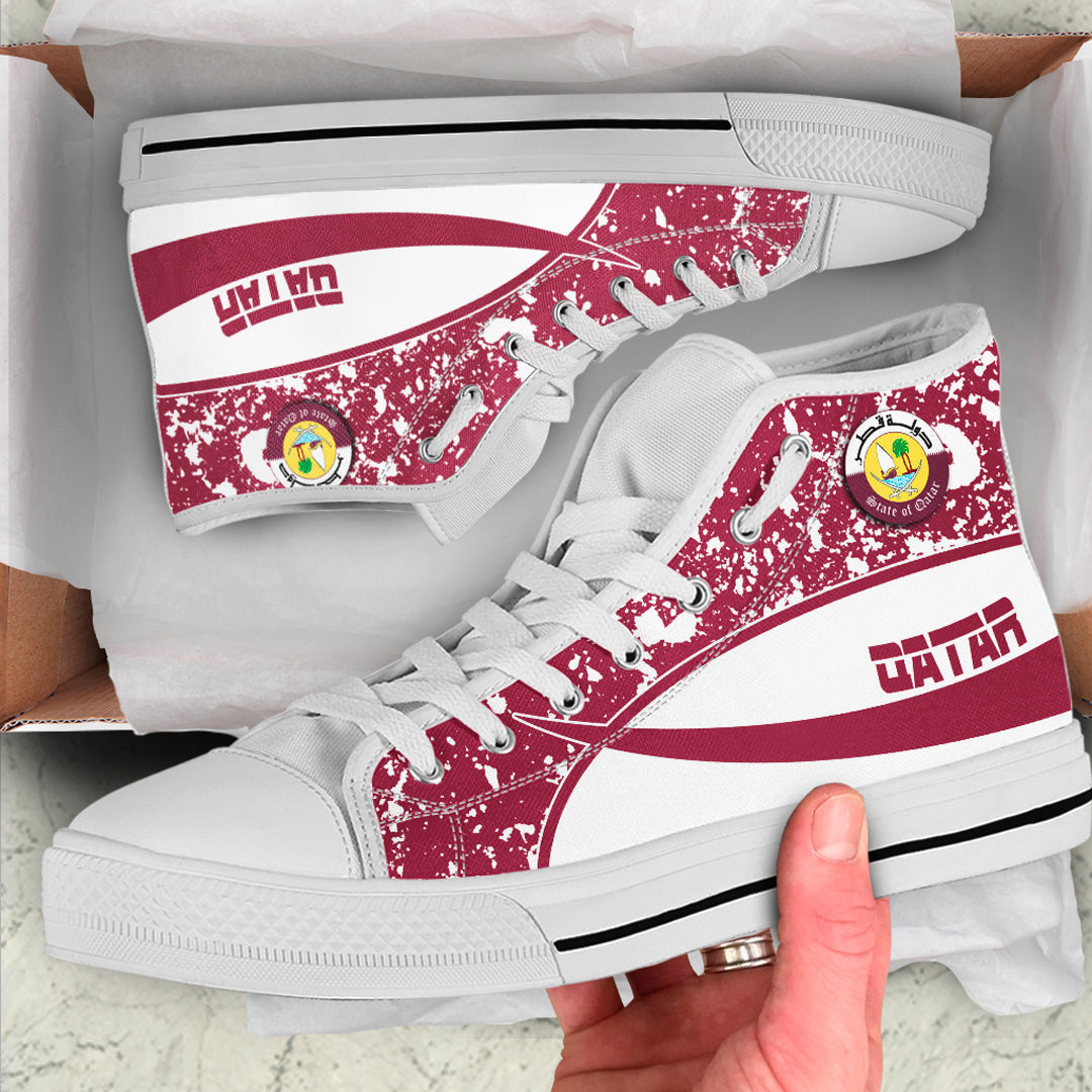 Clothing Qatar Special Flag High Top Shoes