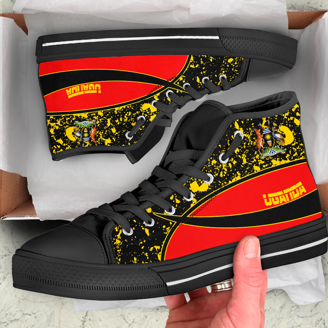 Clothing Uganda Special Flag High Top Shoes