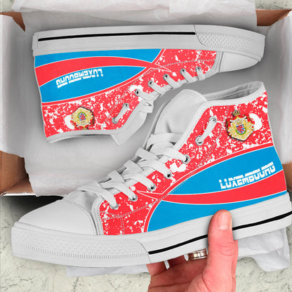 Clothing Luxembourg Special Flag High Top Shoes