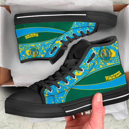 Clothing Rwanda Special Flag High Top Shoes