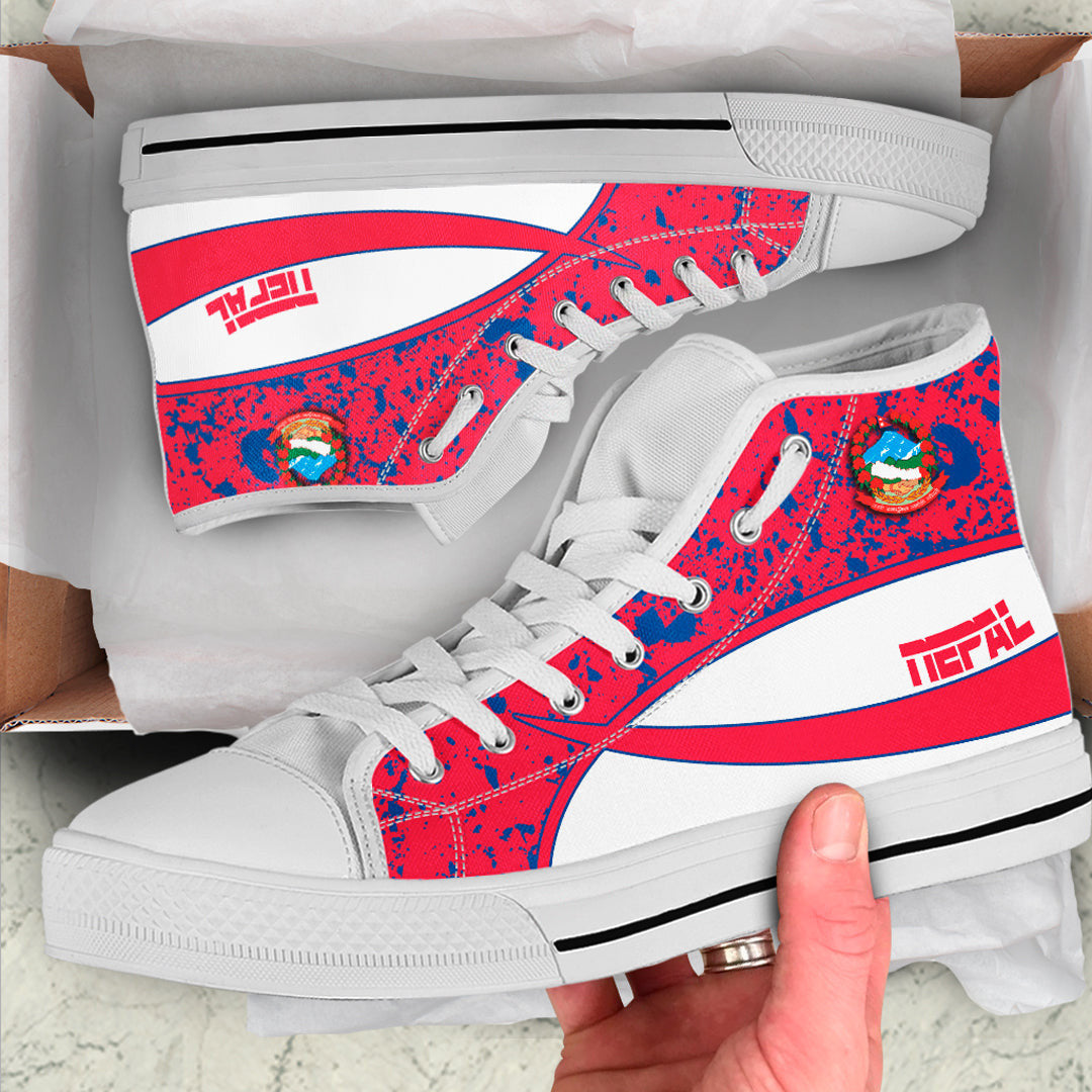 Clothing Nepal Special Flag High Top Shoes